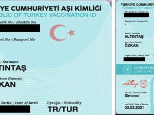 “TC Aşı Kimliği” yazan Covid 19 pasaportumu internetten aldım. 