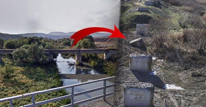Hurdacı, tarihi Gömleksiz Köprüsü'nü çaldı