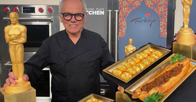 Oscar menüsünde Karadeniz pidesi ve kaymaklı kayısı tatlısı