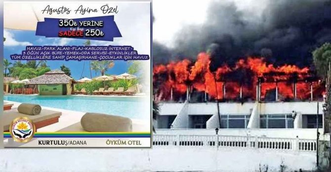 Dolandırıcılar yanmış otelden oda sattılar