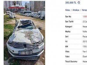 Depremde pert olmuş araçlar online satışa çıktı