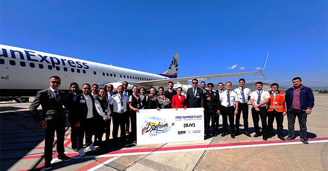 Milas-Bodrum Havalimanı, sezonun ilk dış hat uçuşunu karşıladı