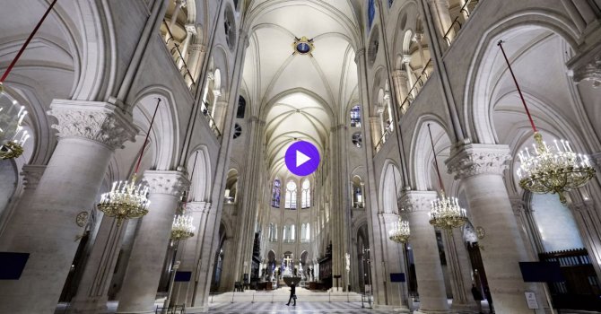 Notre Dame Katedrali'nin restore edilen hali görüntülendi