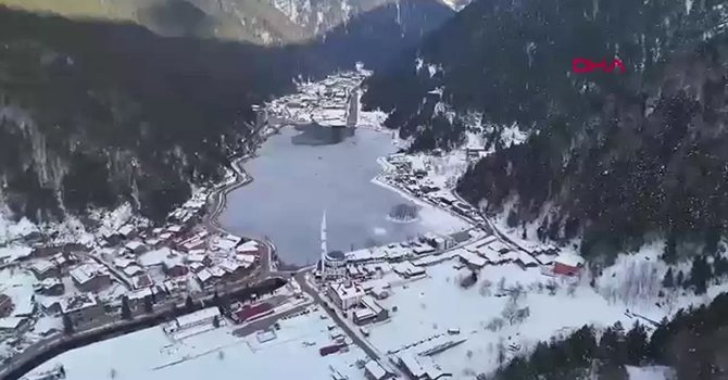 Uzungöl Karla Beyaza Büründü