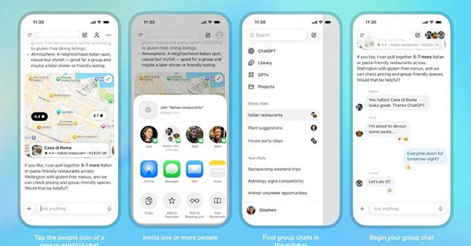 ChatGPT’ye yeni özellik olarak grup sohbetleri geliyor