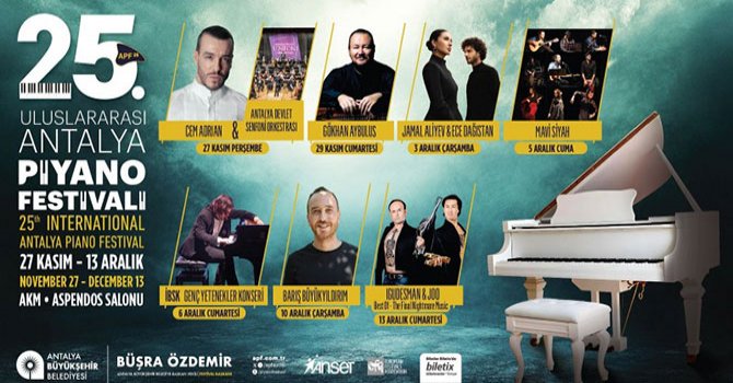 Antalya Piyano Festivali 27 Kasım- 13 Aralık arasında yapılıyor