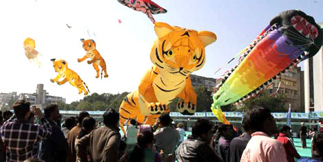 Hindistan'da ilginç uçurtmalar