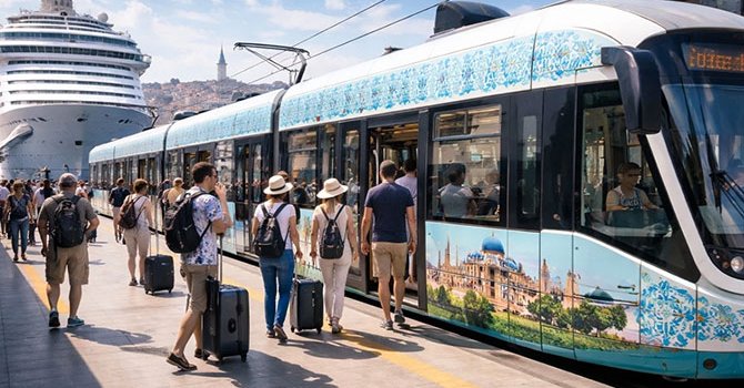 Galataport'a gelen turistlere özel tramvay