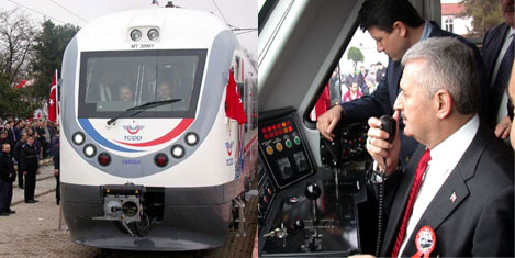 İlk yerli dizel tren seti, raya indirildi