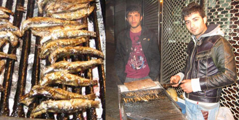 Urfalılar mangalda balık yiyor