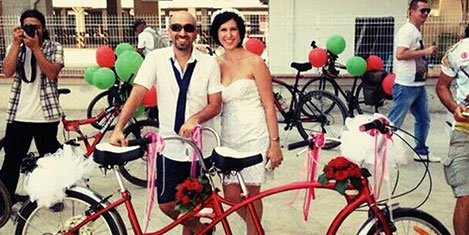 Bisiklet gelin arabası oldu