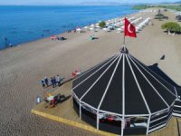 Konya'nın denizi Karaburun Plajı'na tatilci  akını