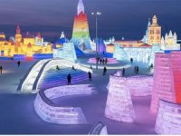 Çin'de 'Uluslararası Buz ve Kar Heykel Festivali' yapıldı