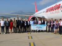 Gazipaşa'da Corendon'un ilk Brüksel uçuşu için tören 