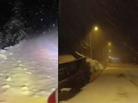 Uludağ'da Oteller Bölgesinda kar yağışı başladı