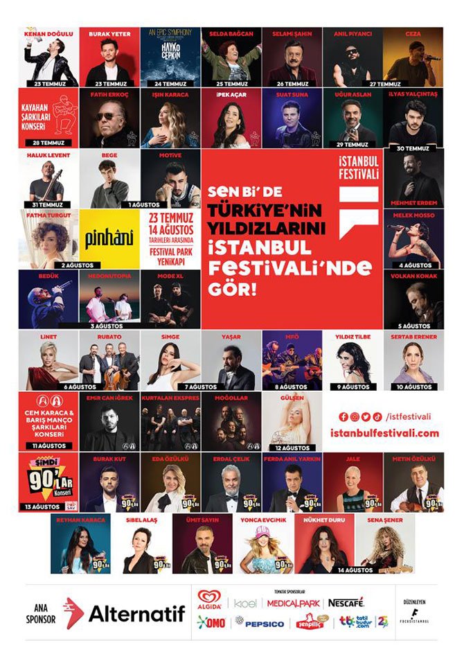 İstanbul Festivali, Kenan Doğulu konseriyle başlıyor